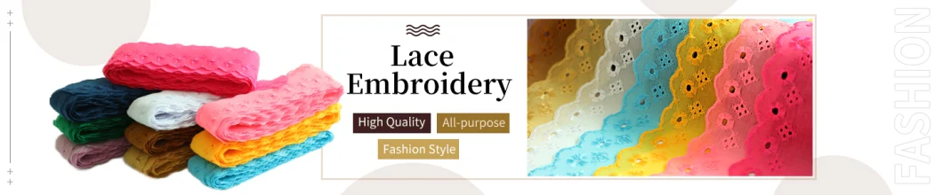 China Lace Factory New Design Flower Pattern Embroidery Tc Lace Bridal Eyelet Polyester Lace Fabric Textile Lace for Garment Accessories