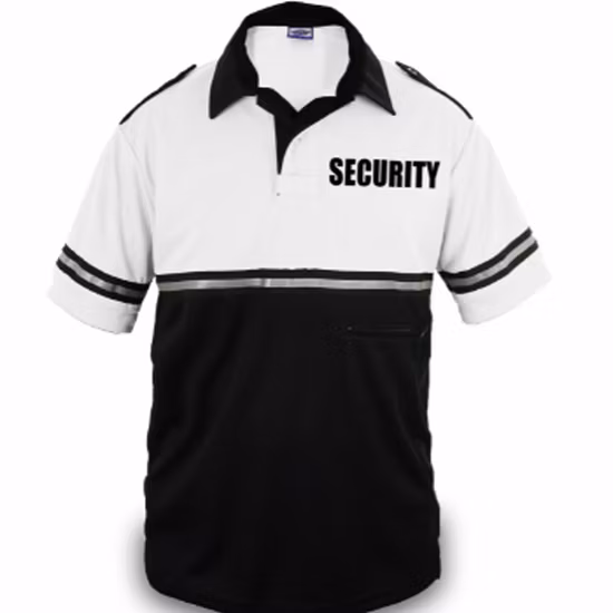 Wholesale Custom Short Sleeve Polo T Shirt Reflective Stripes Security Safety Guard Uniforms Polo Shirts for Mens