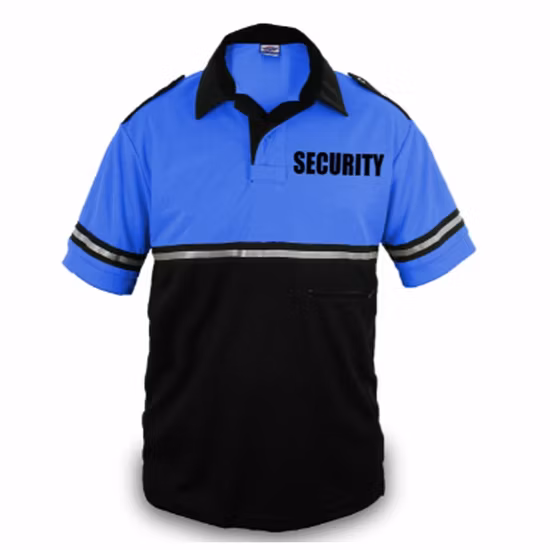 Wholesale Custom Short Sleeve Polo T Shirt Reflective Stripes Security Safety Guard Uniforms Polo Shirts for Mens