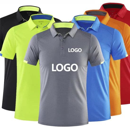 Polo bordado de secado rápido para hombre, uniforme deportivo con logotipo bordado, impresión personalizada