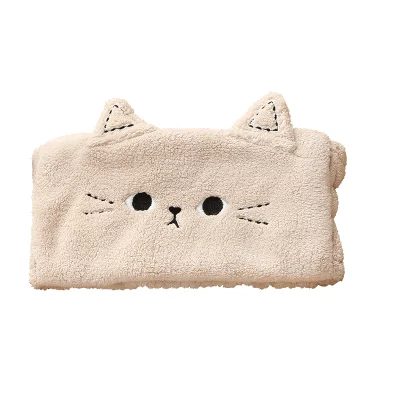 para baño Maquillaje Dibujos animados Coral Fleece Cat Ear Hair Band