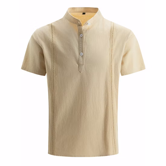Camisa Guayabera Cubana 100% Ramio de manga corta para hombre